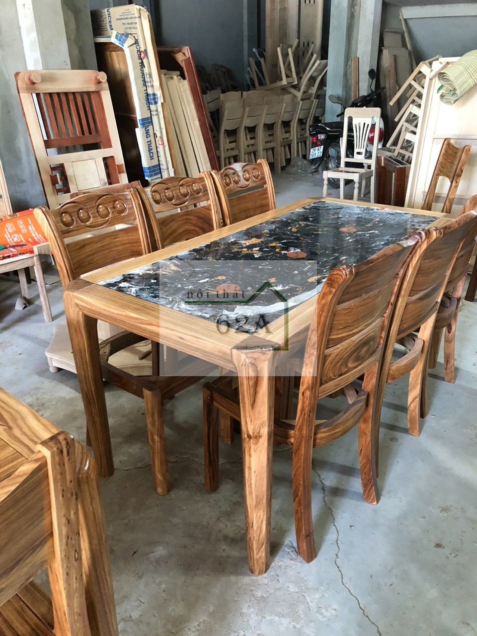 Bàn Ghế Ăn Gỗ Tự Nhiên BA08